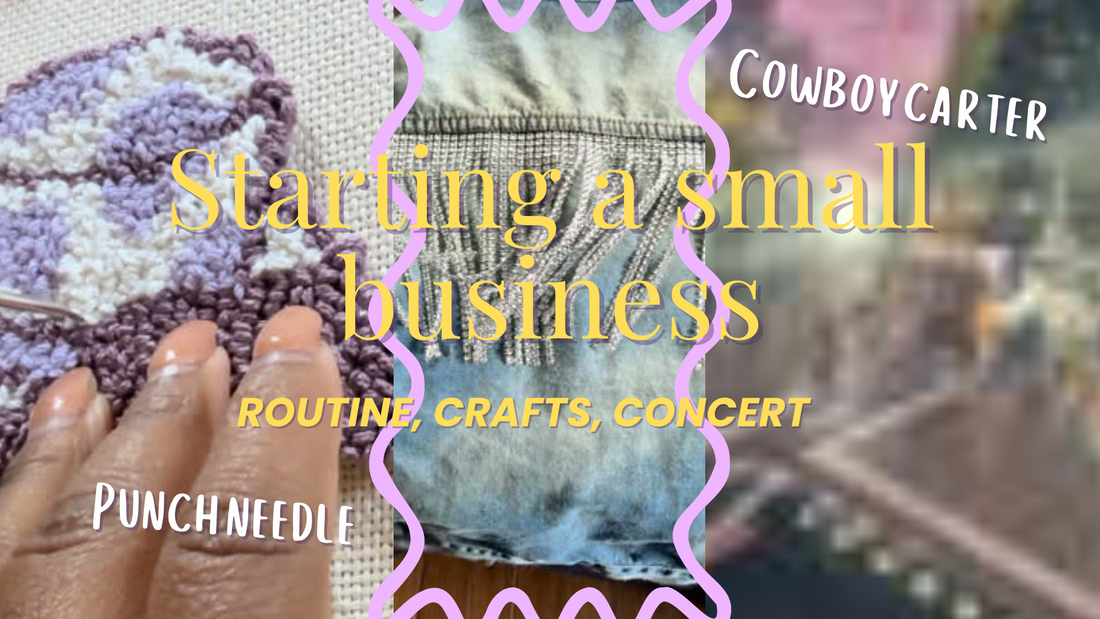Thumbnail with punch needle cowboy hat, fringe jacket, concert video