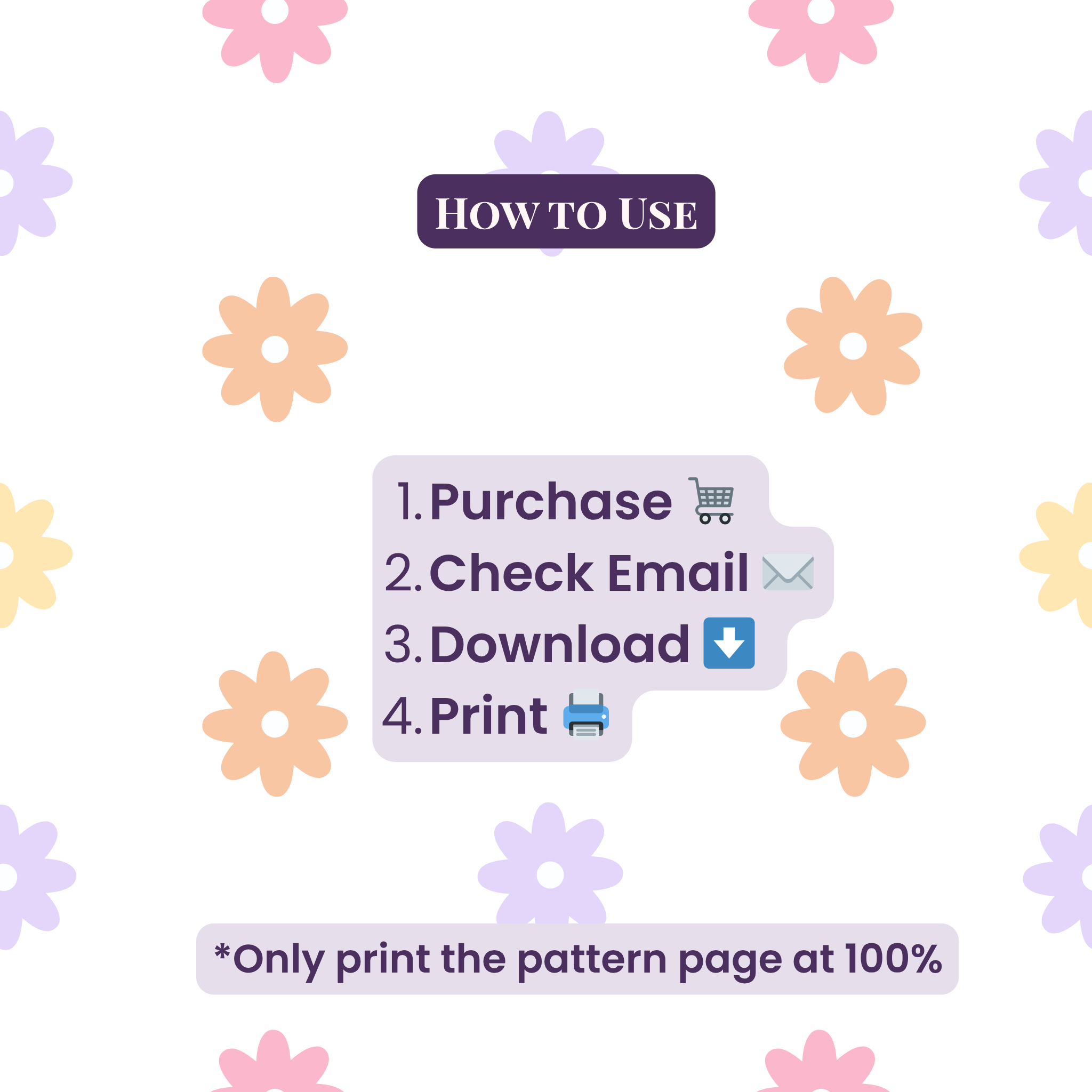 Instructions on how to use with floral pattern background